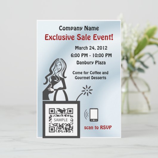Invitation Vendeuse de modèle d'invitation (Debout devant)
