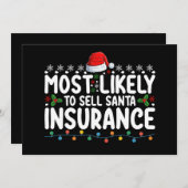 Invitation Vendre Père Noël Assurances Noël (Devant / Derrière)