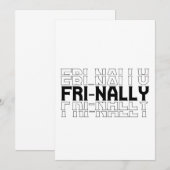 Invitation Vendredi-enfin drôle Cadeau de fête de weekend du (Devant / Derrière)