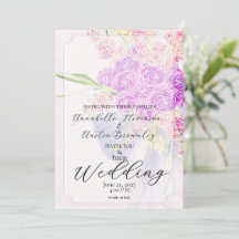 Vendretti Bleu Ruban et Bouquet sur Rose Pâle