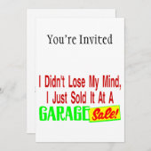 Invitation Vendu Mon Esprit À La Vente De Garage (Devant / Derrière)