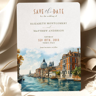 Invitation Venetian Elegance Waterfront Sauvegarder la date
