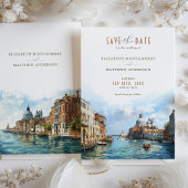 Invitation Venetian Elegance Waterfront Sauvegarder la date
