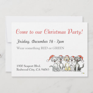 Invitation Venez à notre fête de Noël (chats) !