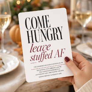 Invitation Venez affamés, partez gavés AF pour Thanksgiving