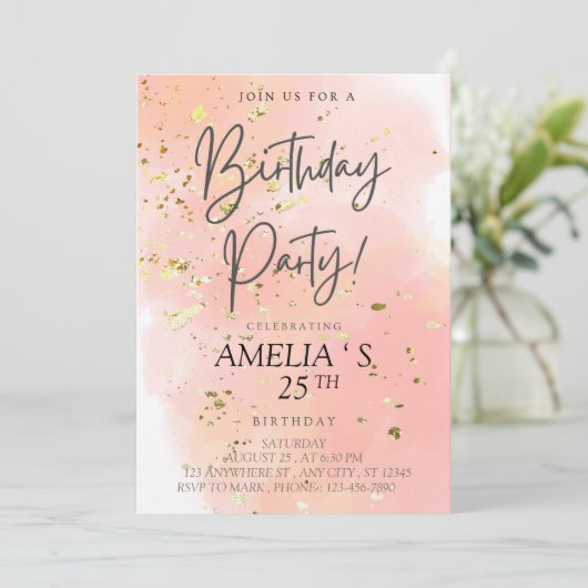 Invitation Venez célébrer mon anniversaire ! (Debout devant)