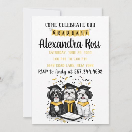 Invitation Venez célébrer nos Chiens Chih Tzu Diplômés (Devant)