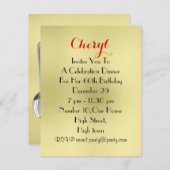 Invitation Venez Diner Avec Moi Dîner Fête Cadre (Devant / Derrière)