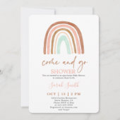Invitation Venez et allez Rainbow Baby shower fille (Devant)