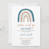 Invitation Venez et allez Rainbow Baby shower garçon (Devant)