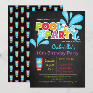 Invitation Venez faire la fête de la piscine en plein air