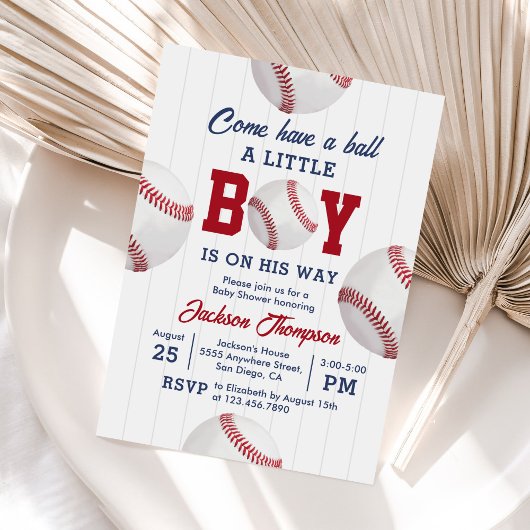 Invitation Venez Faire Un Baby shower De Ball Baseball