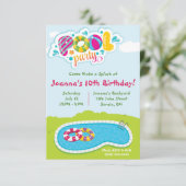 Invitation Venez faire un splash ! Fête d'anniversaire de la  (Debout devant)