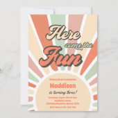 Invitation Venez ici Fun Sunshine 3e fête d'anniversaire (Devant)