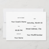 Invitation Venez, juste parce que — Modèle d'invitation (Dos)