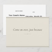 Invitation Venez, juste parce que — Modèle d'invitation (Devant / Derrière)