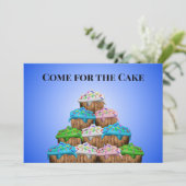 Invitation Venez pour le gâteau, restez parce que partir est (Debout devant)