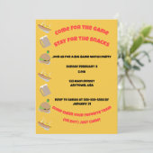 Invitation Venez pour le jeu, restez pour les collations Invi (Debout devant)