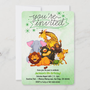 Invitation Venez Rejoindre La Fête des Animaux de Safari