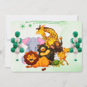 Invitation Venez rejoindre la fête des animaux de safari de l (Dos)