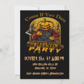 Invitation Venez si vous osez mal Citrouille fête d'Halloween (Devant)
