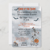 Invitation Venez Si Vous Osez Skeletons Fête D'Halloween (Devant)
