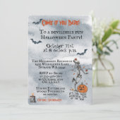 Invitation Venez Si Vous Osez Skeletons Fête D'Halloween (Debout devant)