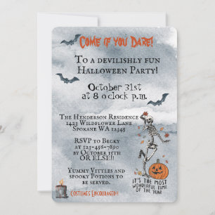 Invitation Venez Si Vous Osez Skeletons Fête D'Halloween