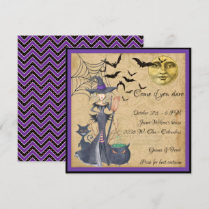 Invitation Venez si vous osez sorcier fête d'Halloween