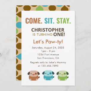 Invitation VENEZ SIT RESTER Chien Chien Chien Chien Chien Chi
