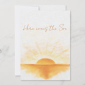 Invitation Venez Sunshine Baby shower Jaune Orange (Dos)