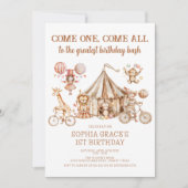 Invitation Venez tous Carnival Party Circus Anniversaire (Devant)