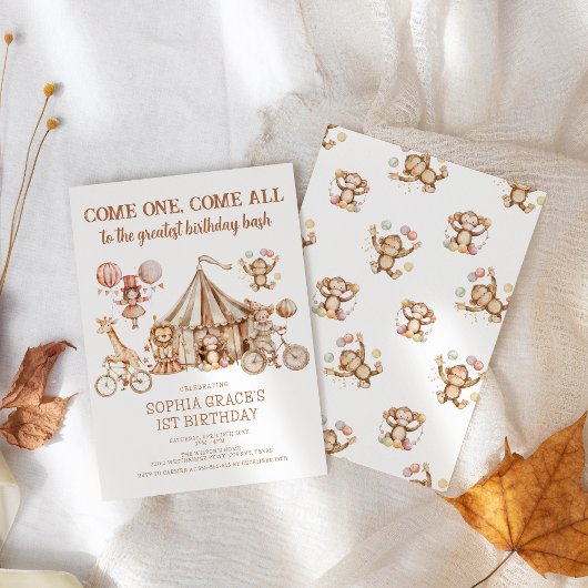 Invitation Venez tous Carnival Party Circus Anniversaire