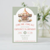 Invitation Venez Un, Venez Tous ! Cirque Carousel Fête d'anni (Debout devant)