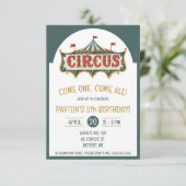 Invitation Venez Un, Venez Tous ! Tente cirque fête d'anniver (Debout devant)