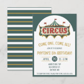 Invitation Venez Un, Venez Tous ! Tente cirque fête d'anniver (Devant / Derrière)