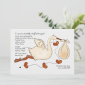 Invitation Venez voir ce que la cigogne a livré (Debout devant)