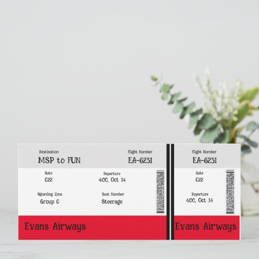 Invitation Venez voler avec nous (Debout devant)