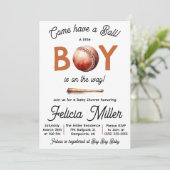 Invitation Venez vous amuser ! Fête de naissance de bébé garç (Debout devant)