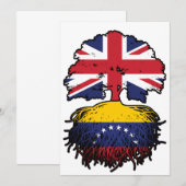 Invitation Vénézuélienne Royaume-Uni drapeau des racines d'ar (Devant / Derrière)