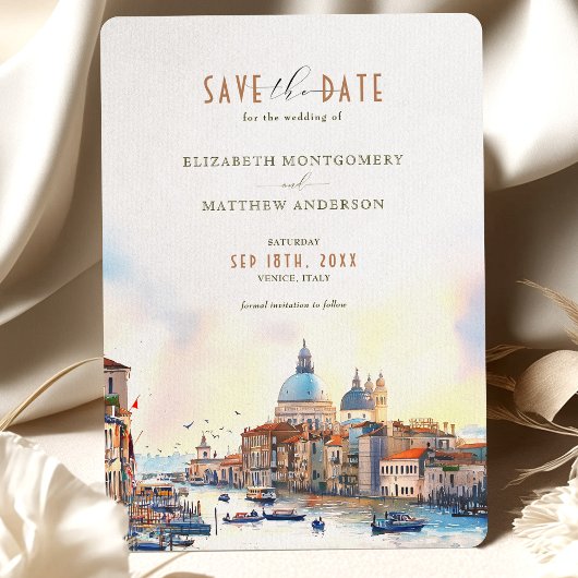 Invitation Venice Italie Waterfront Enregistrer la date
