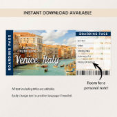 Invitation Venice Italy Trip Surprise Boarding Pass Card