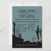 Invitation Venir À La Fête Apporter Cerveaux Zombie Invitatio (Devant)