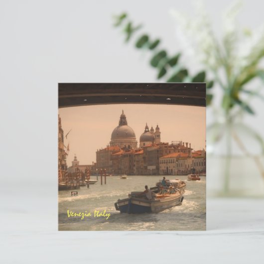 Invitation Venise Italie Grand Canal Vintage (Debout devant)