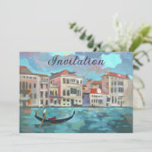 Invitation Venise, Italie - Traghetto de bateau Gondola (Debout devant)