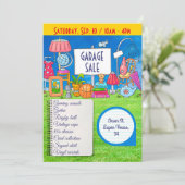 Invitation Vente de garage personnalisable, vente de cour inv (Debout devant)