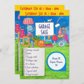 Invitation Vente de garage personnalisable, vente de cour inv (Devant / Derrière)