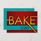 Invitation vente de gâteaux (typographique) (Devant / Derrière)