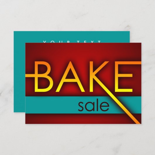 Invitation vente de gâteaux (typographique) (Devant / Derrière)