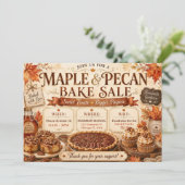 Invitation Vente de pâtisseries d'automne Maple & Pecan (Debout devant)